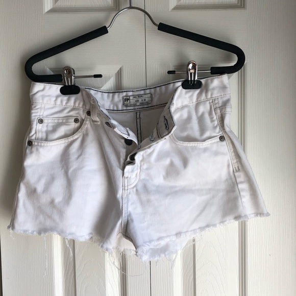 Free People High Rise Raw Hem Jean Shorts - Picture 4 of 13